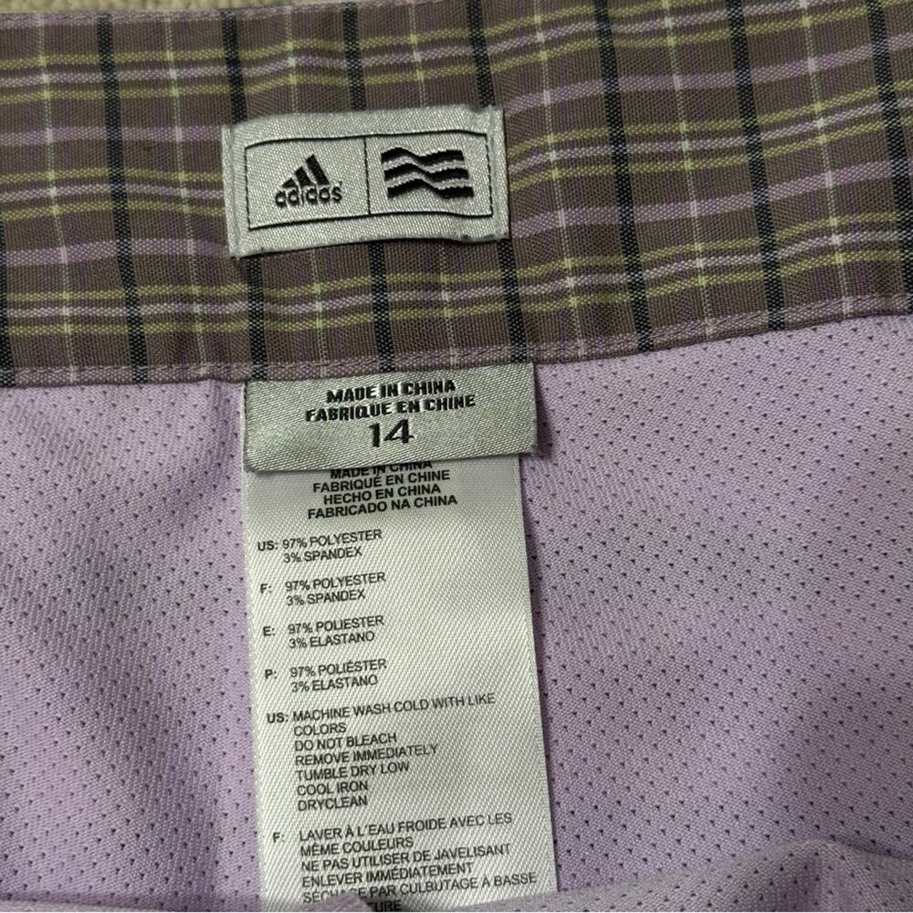 Adidas Plaid Golf Tennis Skirt Skort Purple Size 14 - Picture 6 of 7